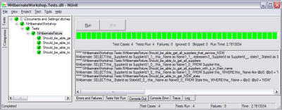 NUnit displaying NHibernate generated SQL